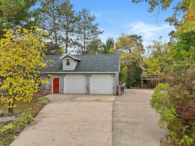 view of garage