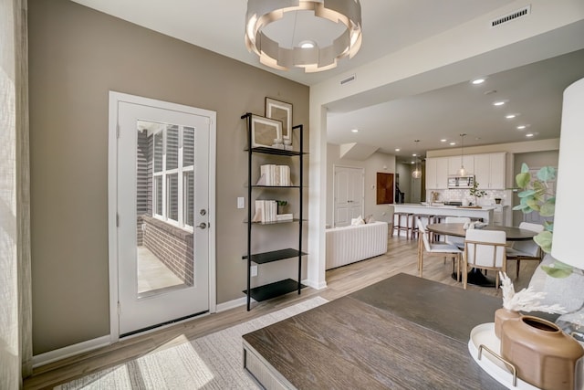 entryway featuring light wood-type flooring