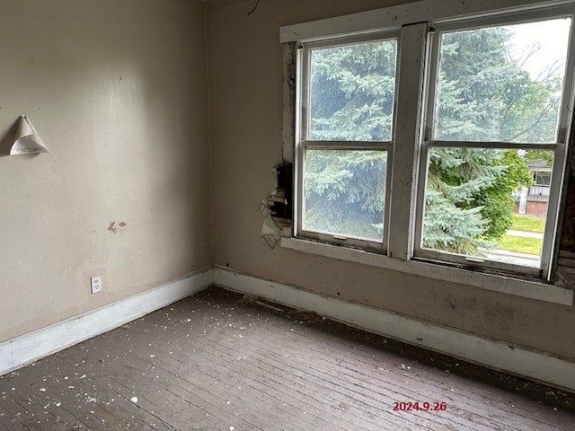 empty room featuring hardwood / wood-style floors and a wealth of natural light