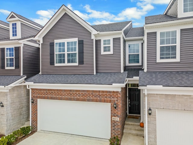 view of front of house with a garage