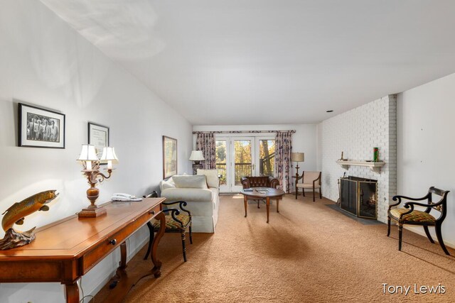 610 Cascade Hills Holw SE, Grand Rapids, MI 49546 - living area featuring carpet and a fireplace