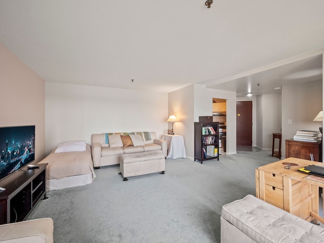 living room featuring carpet flooring