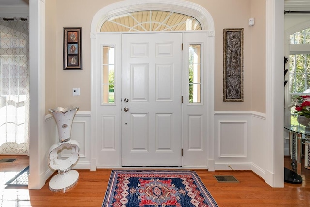 entrance foyer with wood-type flooring