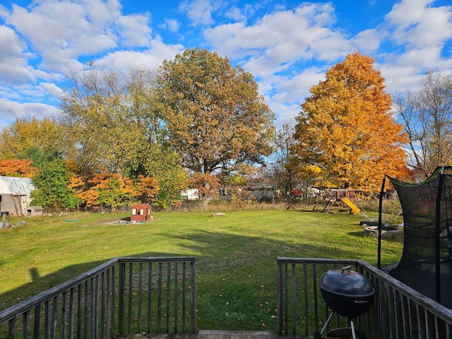 view of yard featuring a playground