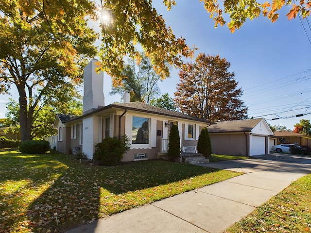 ranch-style house featuring a front yard