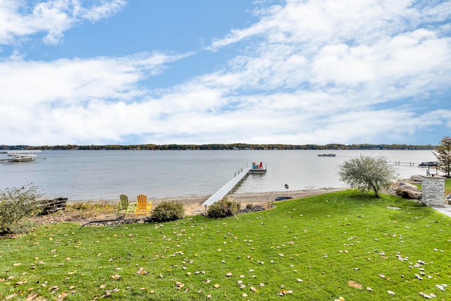 view of water feature featuring a dock