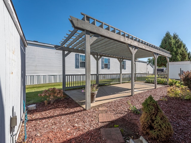 view of patio with a pergola