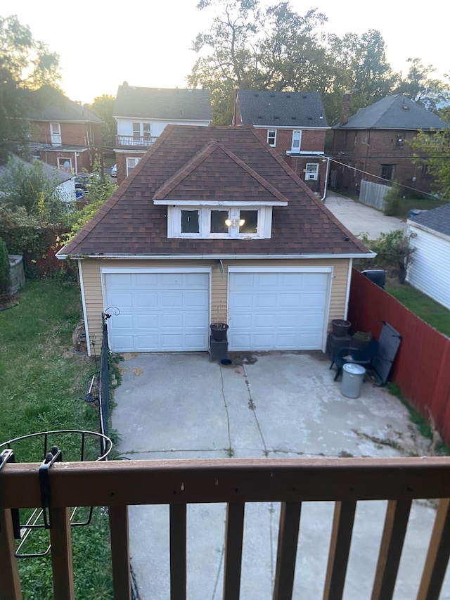 view of garage