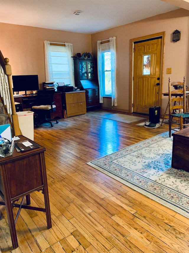 interior space with wood-type flooring