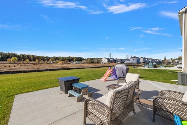 view of patio / terrace with a grill