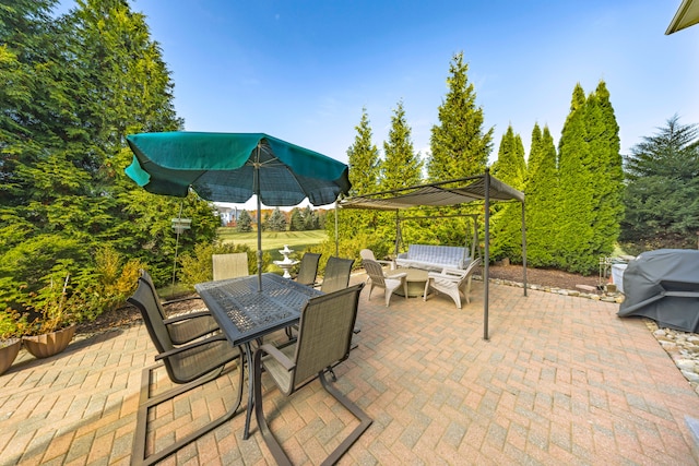 view of patio featuring grilling area