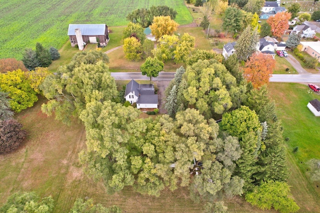 aerial view with a rural view