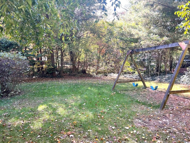 view of yard with a playground