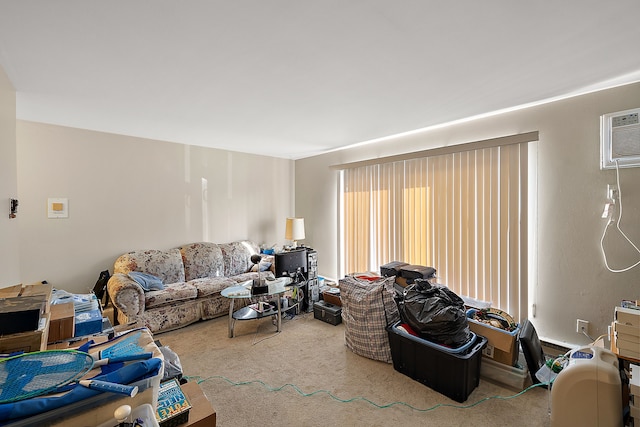 living room featuring carpet floors