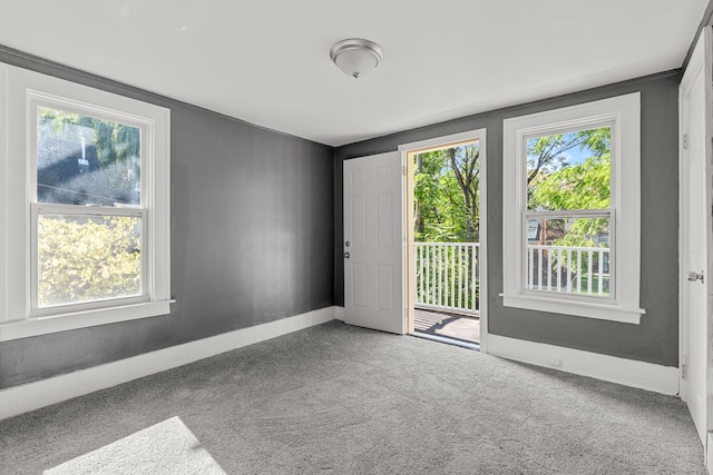 empty room with carpet flooring and a healthy amount of sunlight