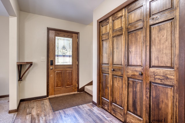 entryway featuring light hardwood / wood-style floors