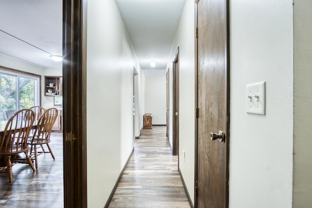 corridor featuring light hardwood / wood-style floors