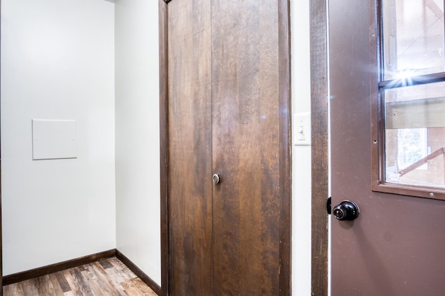 interior space with hardwood / wood-style flooring