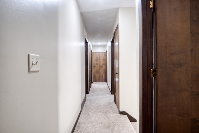 hallway with light carpet