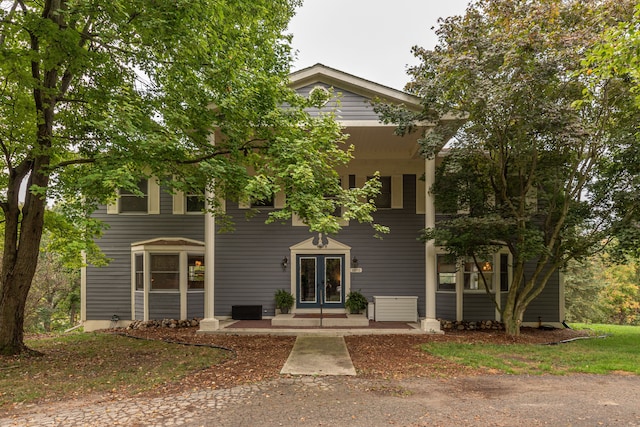 view of front facade with french doors