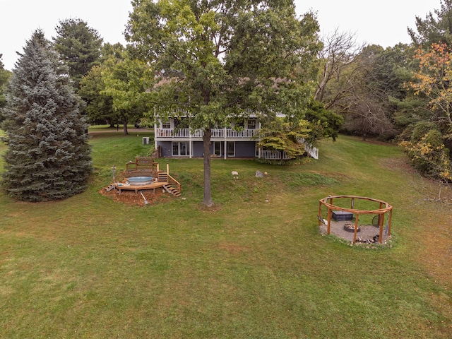 view of yard featuring a deck