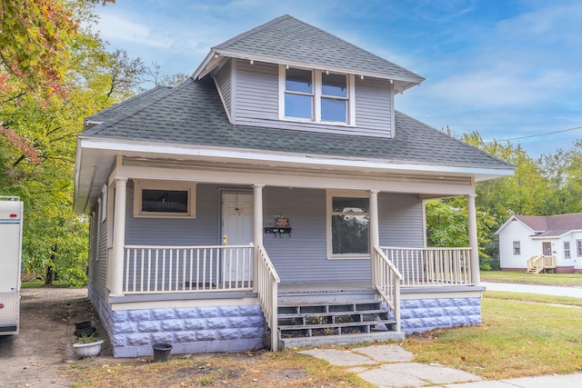 bungalow-style home with covered porch