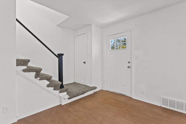 entryway featuring hardwood / wood-style flooring