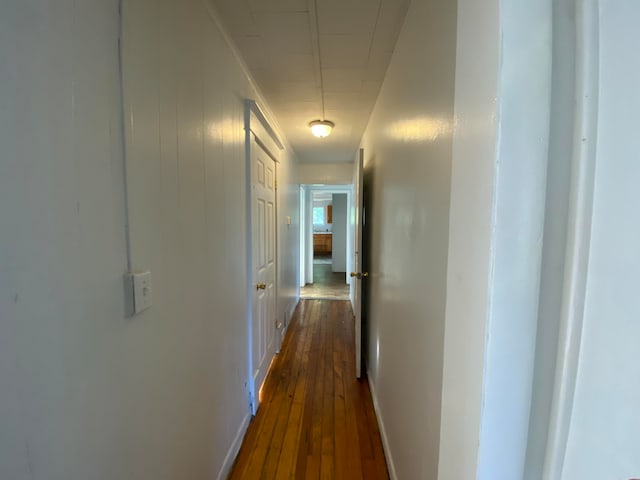 hallway featuring dark hardwood / wood-style floors