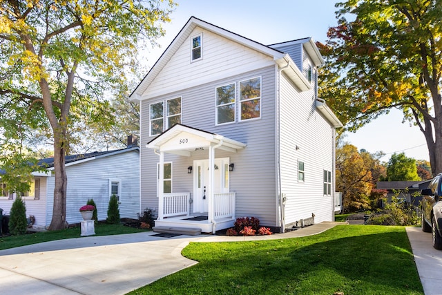 view of property with a front yard