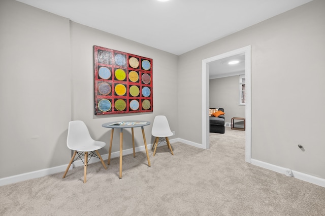 playroom with light colored carpet