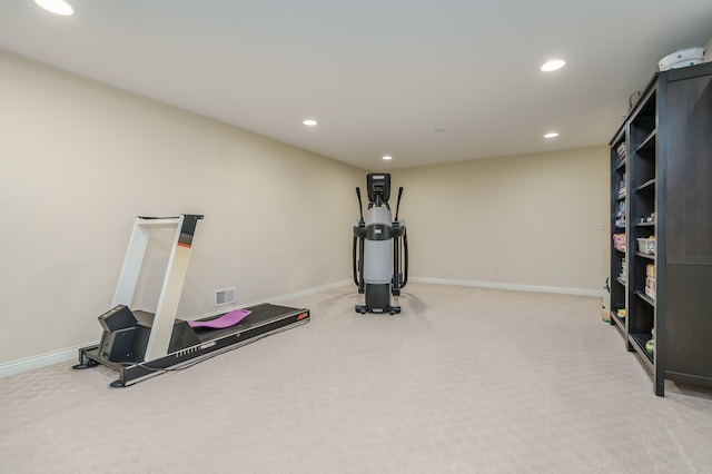 exercise area with carpet