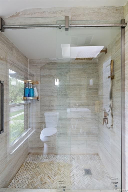 bathroom featuring walk in shower