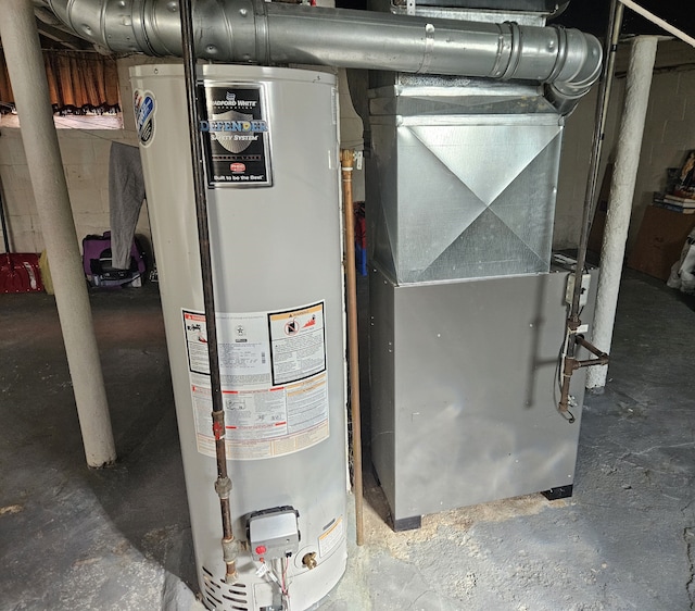 utilities featuring heating unit and water heater