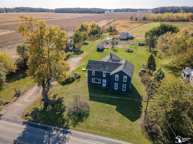 aerial view with a rural view