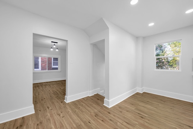 interior space with light hardwood / wood-style floors