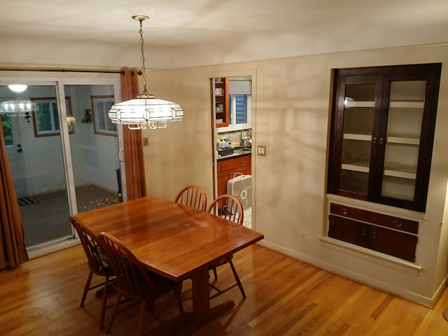 dining area featuring light hardwood / wood-style floors