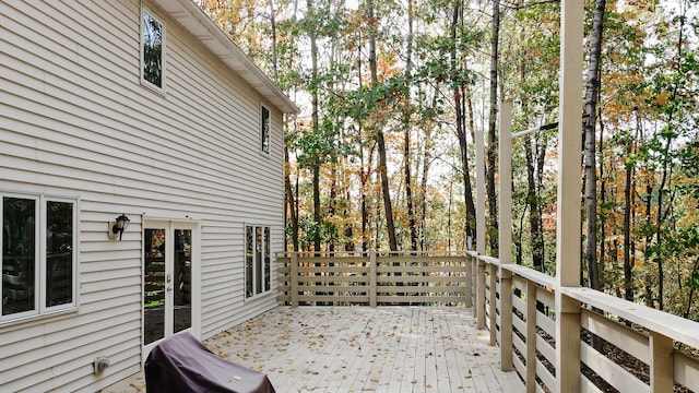 deck featuring area for grilling