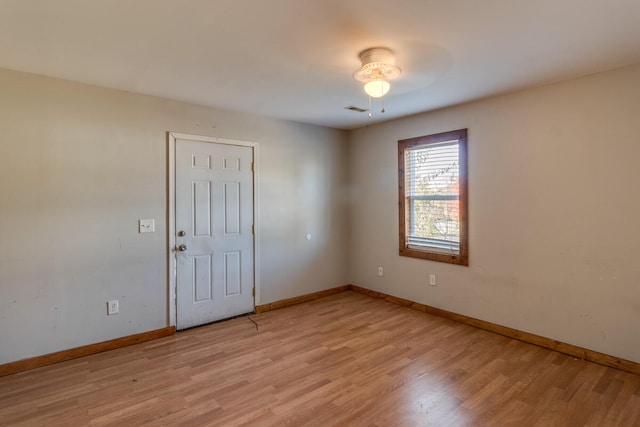 empty room featuring light hardwood / wood-style floors