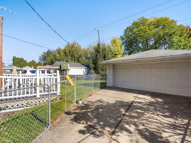 view of garage