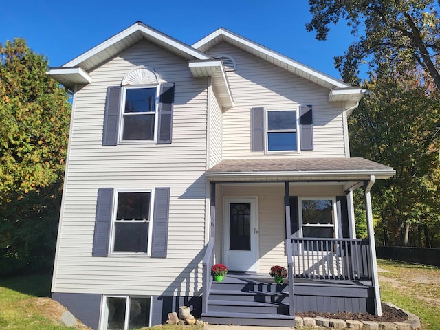 view of front facade featuring a porch