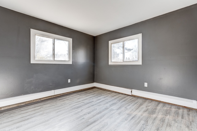 empty room featuring light wood-type flooring