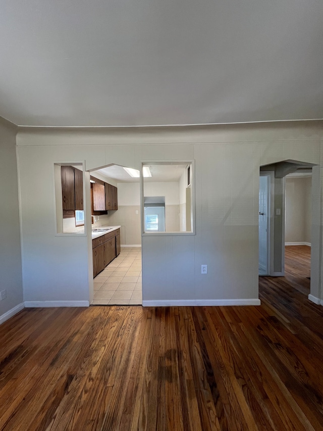 kitchen featuring light wood-type flooring