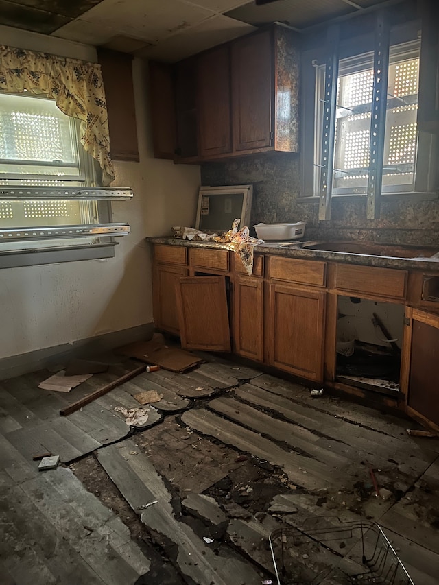 kitchen featuring dark hardwood / wood-style flooring