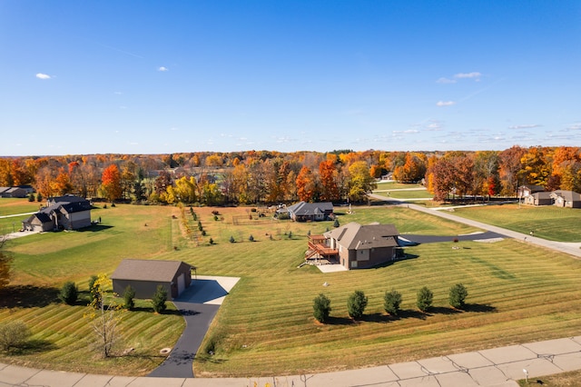 bird's eye view with a rural view