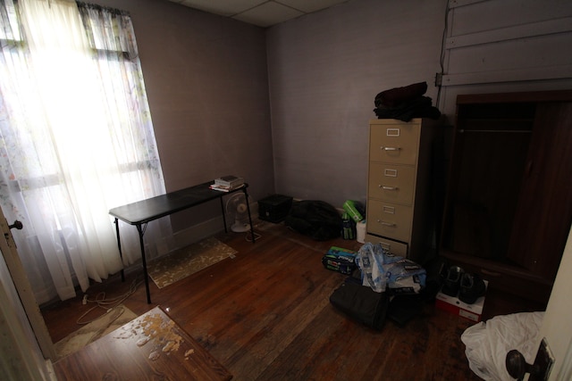 miscellaneous room featuring hardwood / wood-style flooring