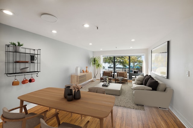 living room featuring wood-type flooring