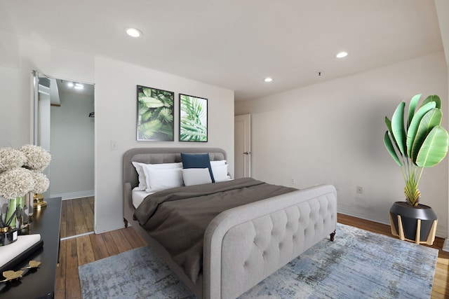 bedroom with wood-type flooring