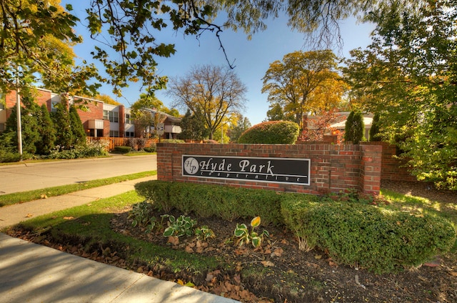 view of community sign