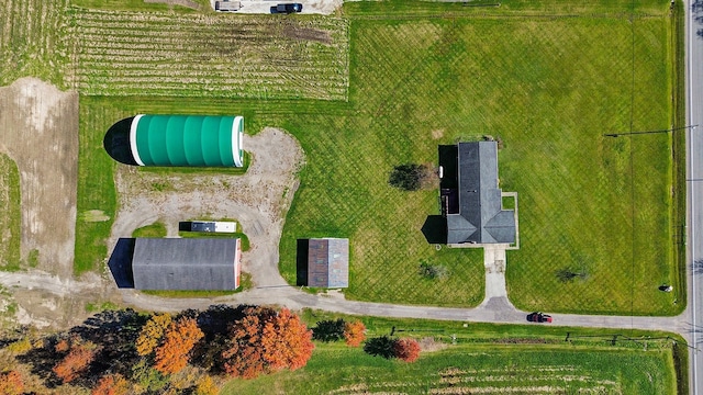 aerial view with a rural view