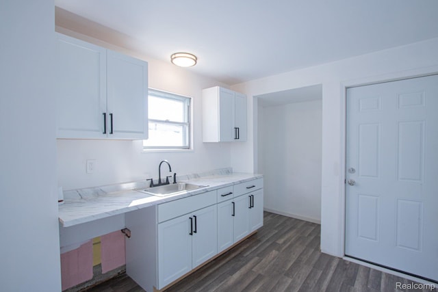 23930 Elmira St, Saint Clair Shores, MI 48082 - kitchen with dark wood finished floors and white cabinets